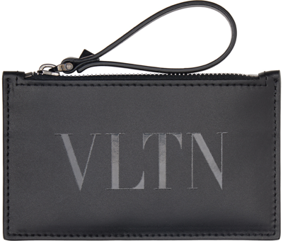 Valentino Garavani Black Vltn Card Holder In Black  