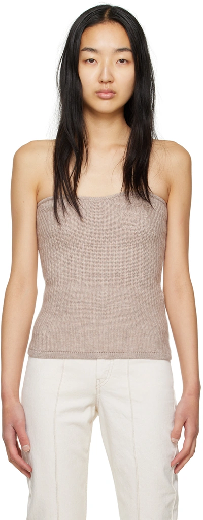 Isabel Marant Blaze Strapless Rib Wool-cashmere Top In Neutrals