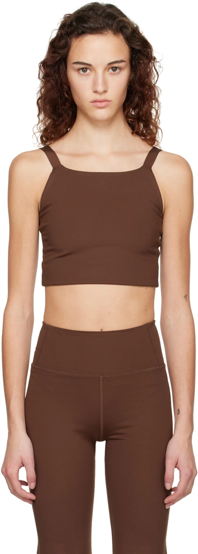 Girlfriend Collective Brown Mia Sport Bra In Earth