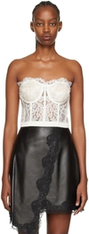 Alexander Mcqueen Floral Lace Corset Top In 9005 Ivory