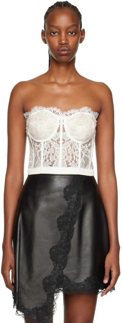 Alexander Mcqueen Off-white Lace Corset In 9005 Ivory