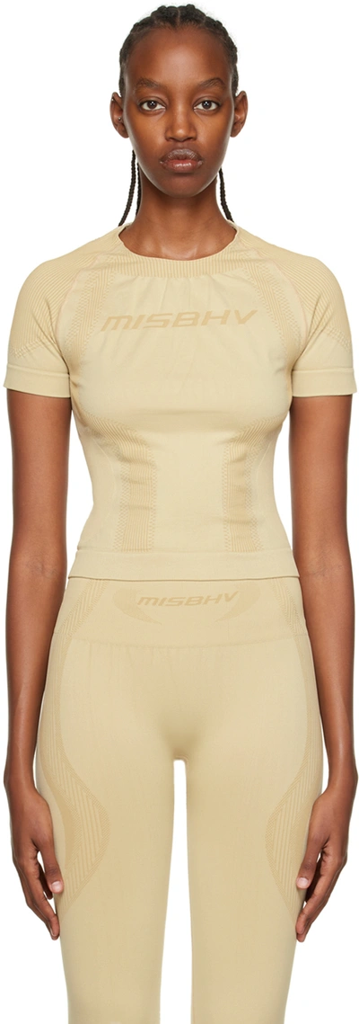 Misbhv Beige Crewneck Sport Top In Moth