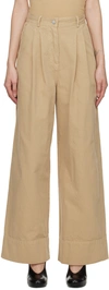 Mark Kenly Domino Tan Tan Airie Trousers In Sand