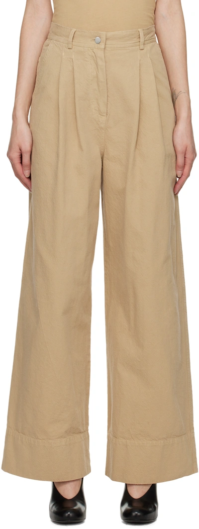 Mark Kenly Domino Tan Tan Airie Trousers In Sand