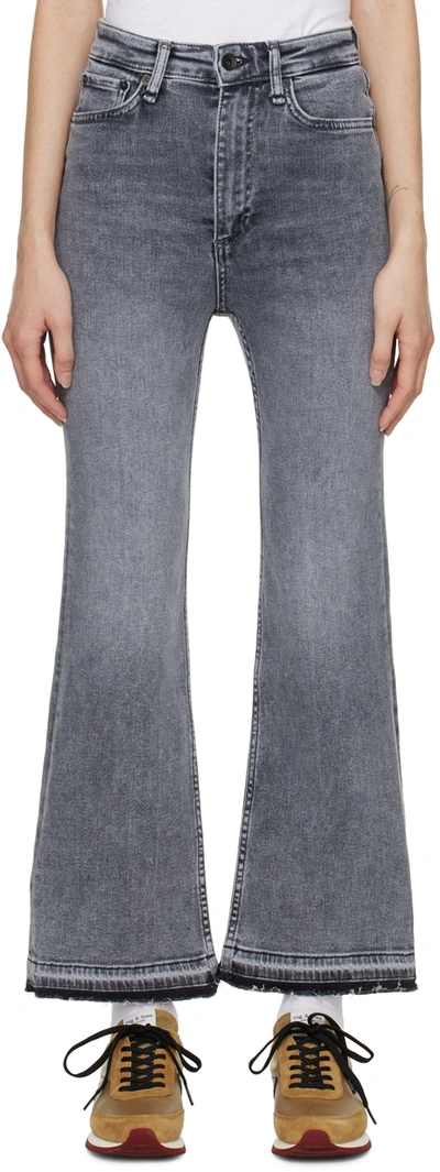 Rag & Bone Gray Casey Flared Jeans In Harley1