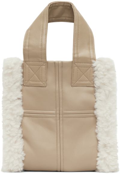 Stand Studio Lisetnis Faux-fur Tote Bag In Nude