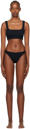 Hunza G Xandra Textured Nylon Bikini In Black
