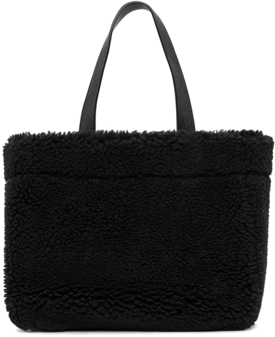 Stand Studio Black Shopping Tote In 88000 Black/tan