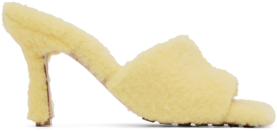 Bottega Veneta Yellow Stretch Heeled Sandals In 7411 Lemonade
