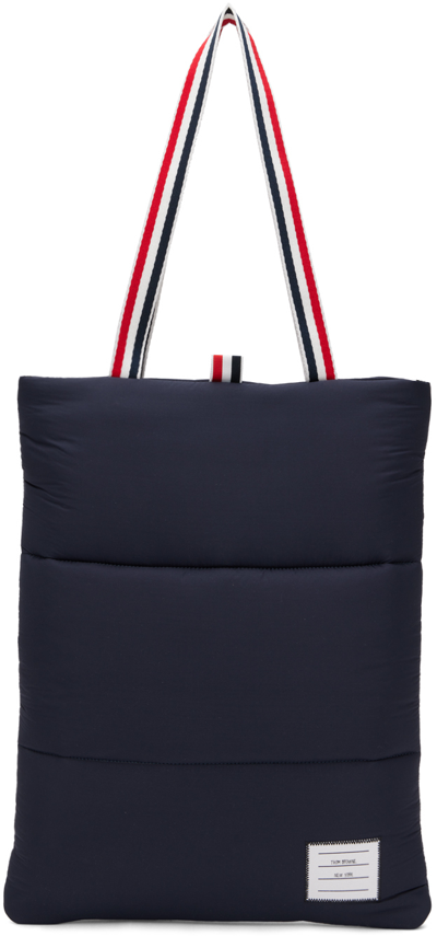 Thom Browne Navy Puffer Tote In 415 Navy