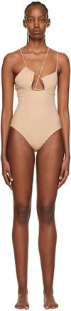 Nensi Dojaka Sssense Exclusive Beige Strappy One-piece In 509 Chanter