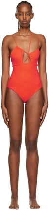 Nensi Dojaka Sssense Exclusive Orange Strappy One-piece Swimsuit In 489 Spicy Orange