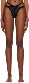 Wolford X Mugler Flock Shaping Thong In 7005 Black
