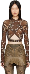 Knwls Brown Anti Cross Over Blouse In Thorny Brown