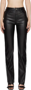 STAUD BLACK CHISEL FAUX-LEATHER TROUSERS