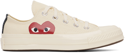 Comme Des Garçons Play Off-white Converse Edition Chuck 70 Sneakers In Beige