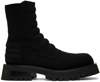 Balmain Knitted Combat Boots In 0pa Noir
