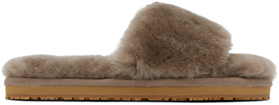 Mou Gray Fur Slides In Elgry Elephant Grey