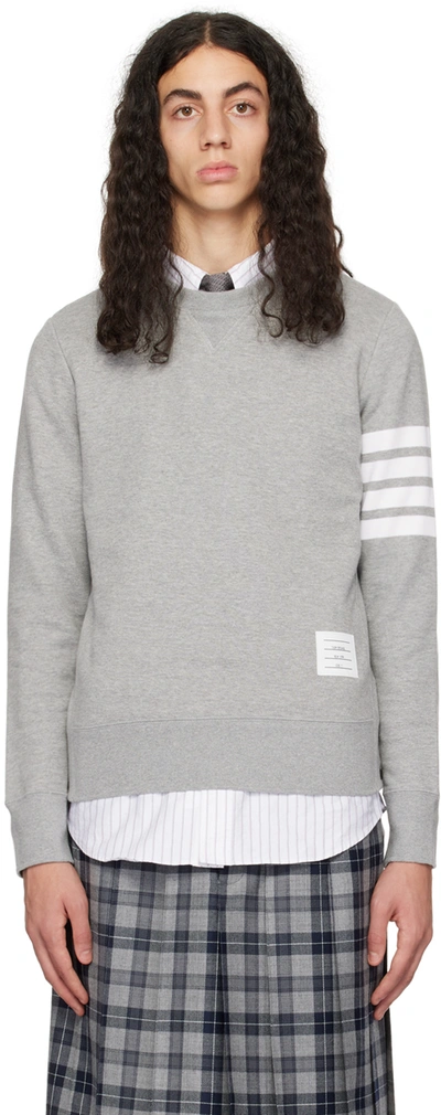 Thom Browne Grey 4-bar Sweatshirt In Grey