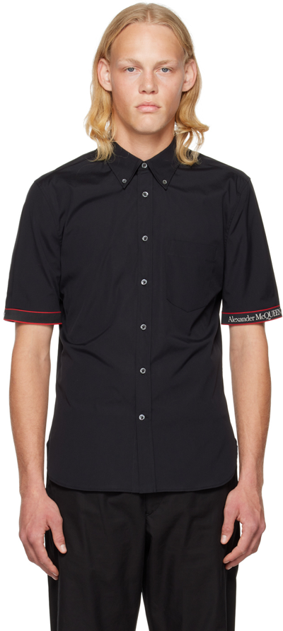 Alexander Mcqueen Black Tape Shirt In 1000 Black