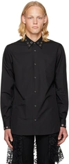 Alexander Mcqueen Black Eyelet Shirt In 1000 Black