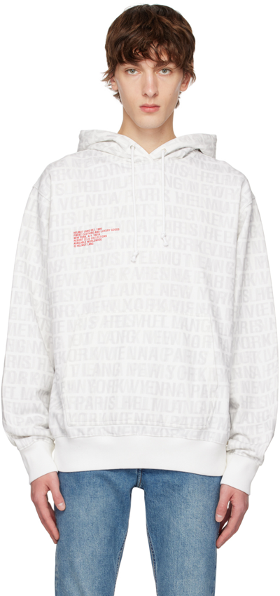 Helmut Lang Men's All Over Logo Graphic Hoodie In White