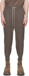 Rick Owens Gray Drawstring Lounge Pants In 34 Dust