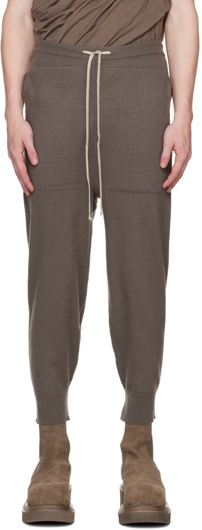 Rick Owens Gray Drawstring Lounge Pants In 34 Dust