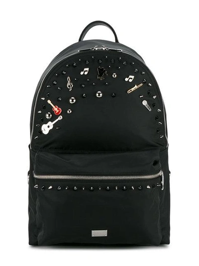 Dolce & Gabbana Music Embellished Backpack In Black