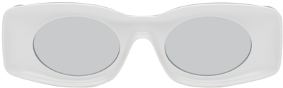 Loewe White Paula's Ibiza Original Sunglasses In White / Smoke Mirror