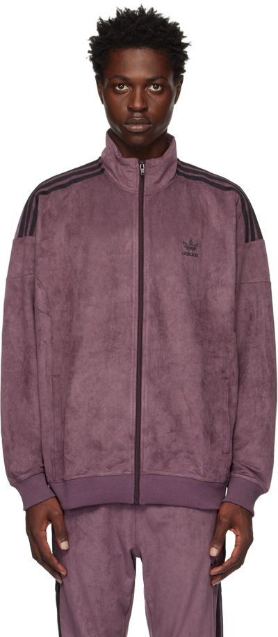 Adidas Originals Purple Adicolor Classics Plush Track Jacket In Shadow Maroon