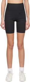 GIRLFRIEND COLLECTIVE BLACK RIB HIGH-RISE RUN SHORTS