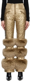 Moose Knuckles X Telfar Gold Telfar Edition Quilted Bomber Trousers In 1096 Gold