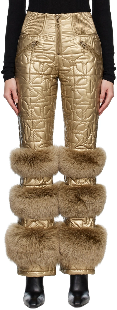 Moose Knuckles X Telfar Gold Telfar Edition Quilted Bomber Trousers In 1096 Gold