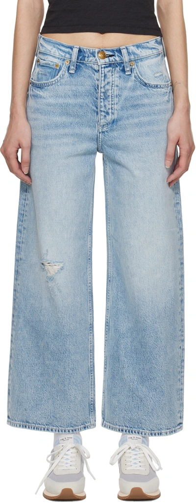 Rag & Bone Wide-leg Cropped Jeans In Light Denim