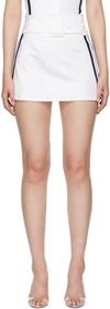 Maisie Wilen Magnet Side-stripe Stretch-woven Mini Skirt In Sugar Sugar