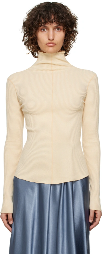 Lvir Yellow Rib Turtleneck In Light Yellow