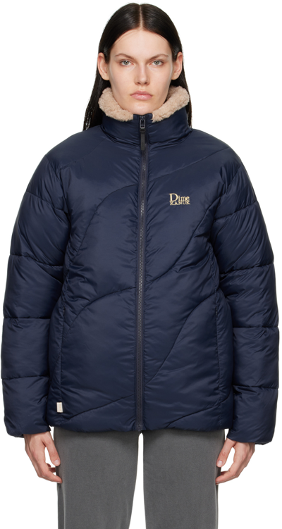 Dime Navy Kanuk Edition Wave Puffer Jacket In Dusty Navy