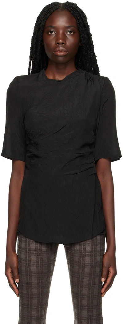 Elleme Black Drapped T-shirt