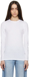 Rag & Bone White 'the Slub' Long Sleeve T-shirt In Gray