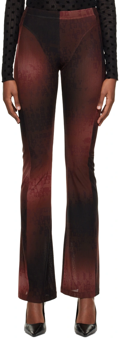 Misbhv Burgundy Typewriter Trousers In Brick