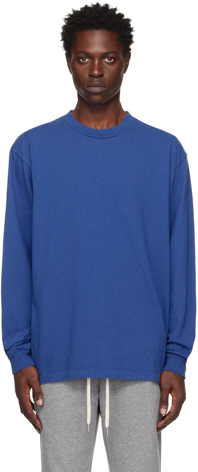 John Elliott Blue University Long Sleeve T-shirt In Ink