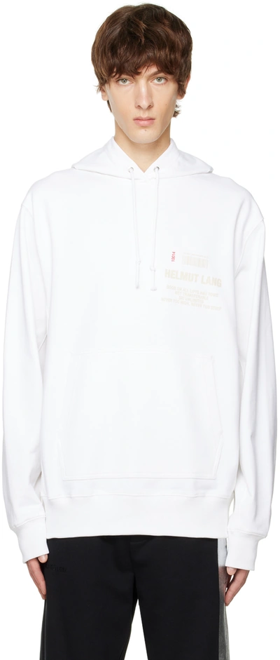 Helmut Lang Ski Hoodie5 Cotton Logo Print Hoodie In White