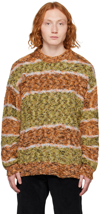 Andersson Bell Multi-coloured Striped Crew Neck Sweater In Yelora Yellow/orange