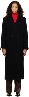 OLENICH BLACK DOUBLE-BREASTED COAT