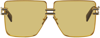 Balmain Gendarme Gold And Amber Unisex Sunglasses In Gold