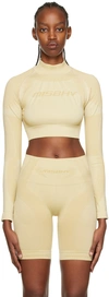 MISBHV BEIGE CROPPED LONG SLEEVE SPORT TOP