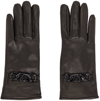 VALENTINO GARAVANI BLACK VLOGO CHAIN GLOVES