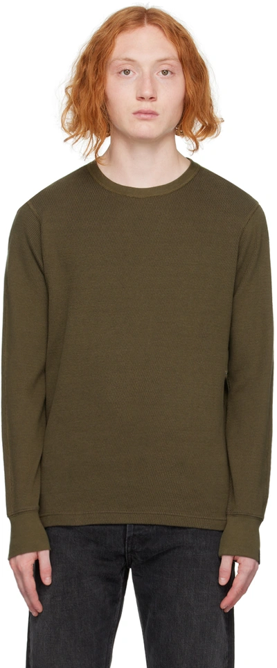 Rag & Bone Khaki Collin Long Sleeve T-shirt In Olive Nig1