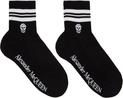 ALEXANDER MCQUEEN BLACK SKULL SPORT SOCKS